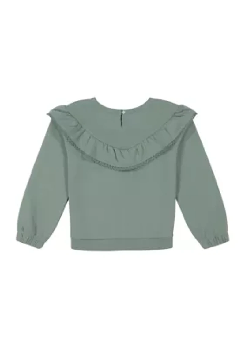 Girls 7-16 Ruffle Fleece Top