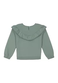 Girls 7-16 Ruffle Fleece Top