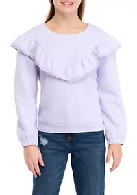 Girls 7-16 Ruffle Fleece Sweatshirt