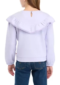 Girls 7-16 Ruffle Fleece Sweatshirt