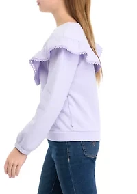 Girls 7-16 Ruffle Fleece Sweatshirt