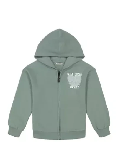 Girls 7-16 Wild Heart Graphic Full Zip Hoodie