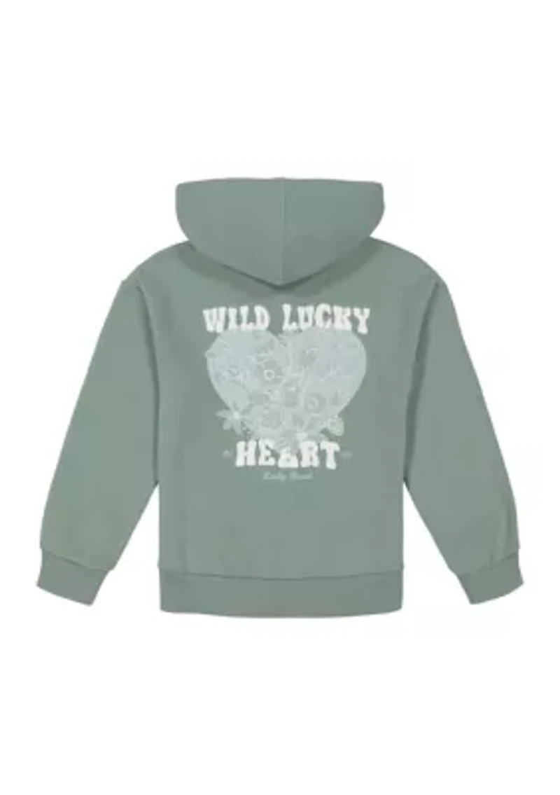 Girls 7-16 Wild Heart Graphic Full Zip Hoodie