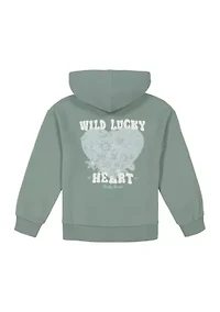 Girls 7-16 Wild Heart Graphic Full Zip Hoodie