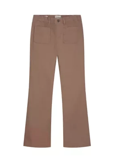 Girls 7-16 Patch Pocket Solid Flare Pants