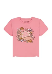 Girls 7-16 Short Sleeve Trucker Hat Graphic T-Shirt