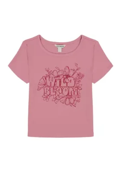 Girls 7-16 Short Sleeve Wild Bloom Baby Tee