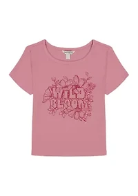 Girls 7-16 Short Sleeve Wild Bloom Baby Tee