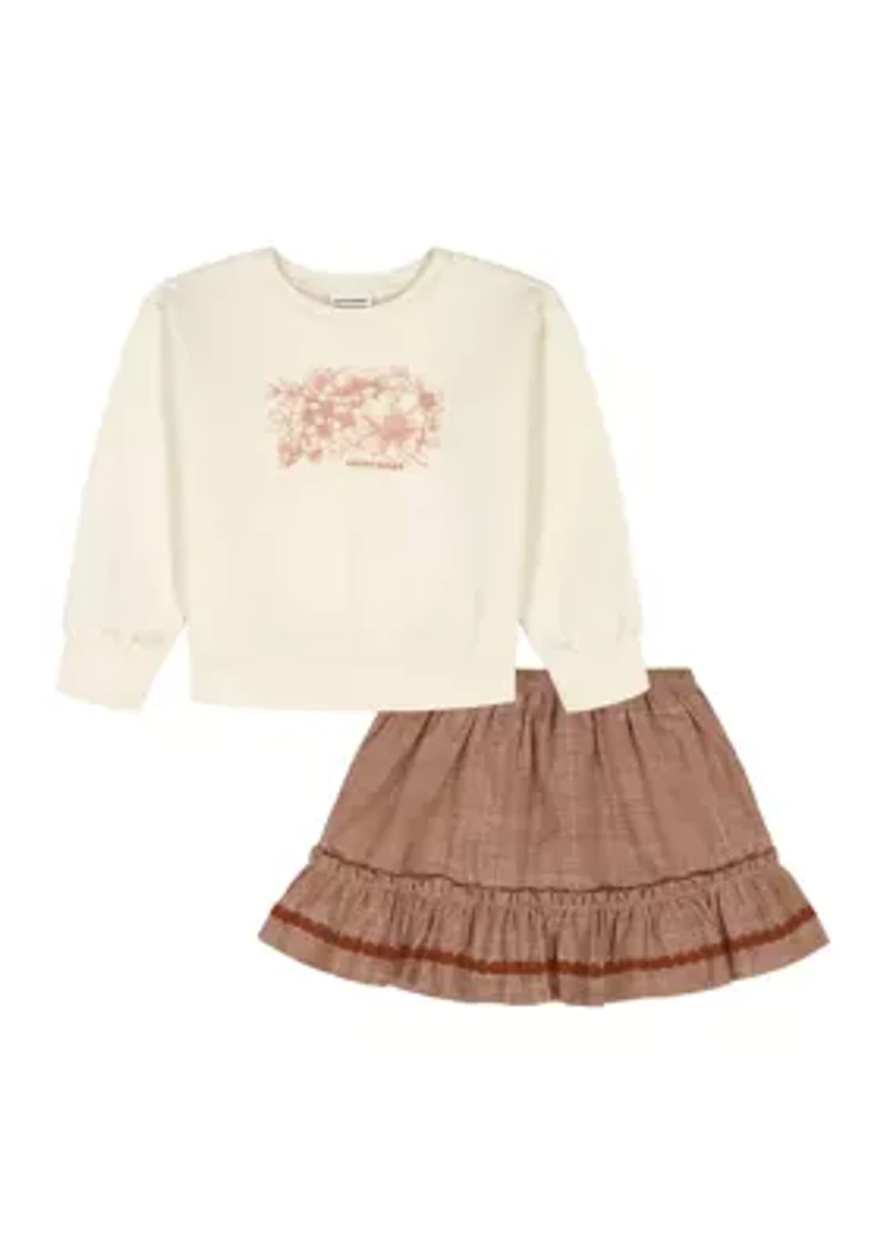 Girls 4-6x Lurex Skirt Set