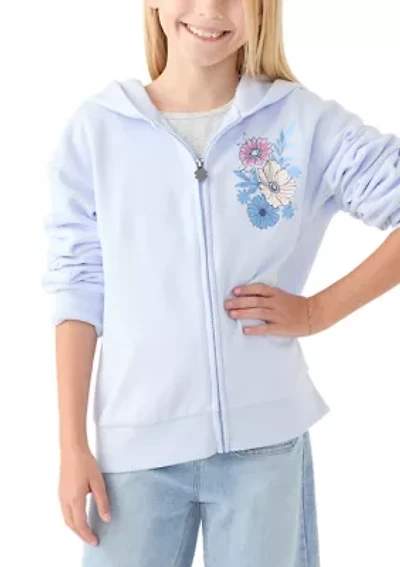 Girls 7-16 Wildflowers Full Zip Sweatshirt