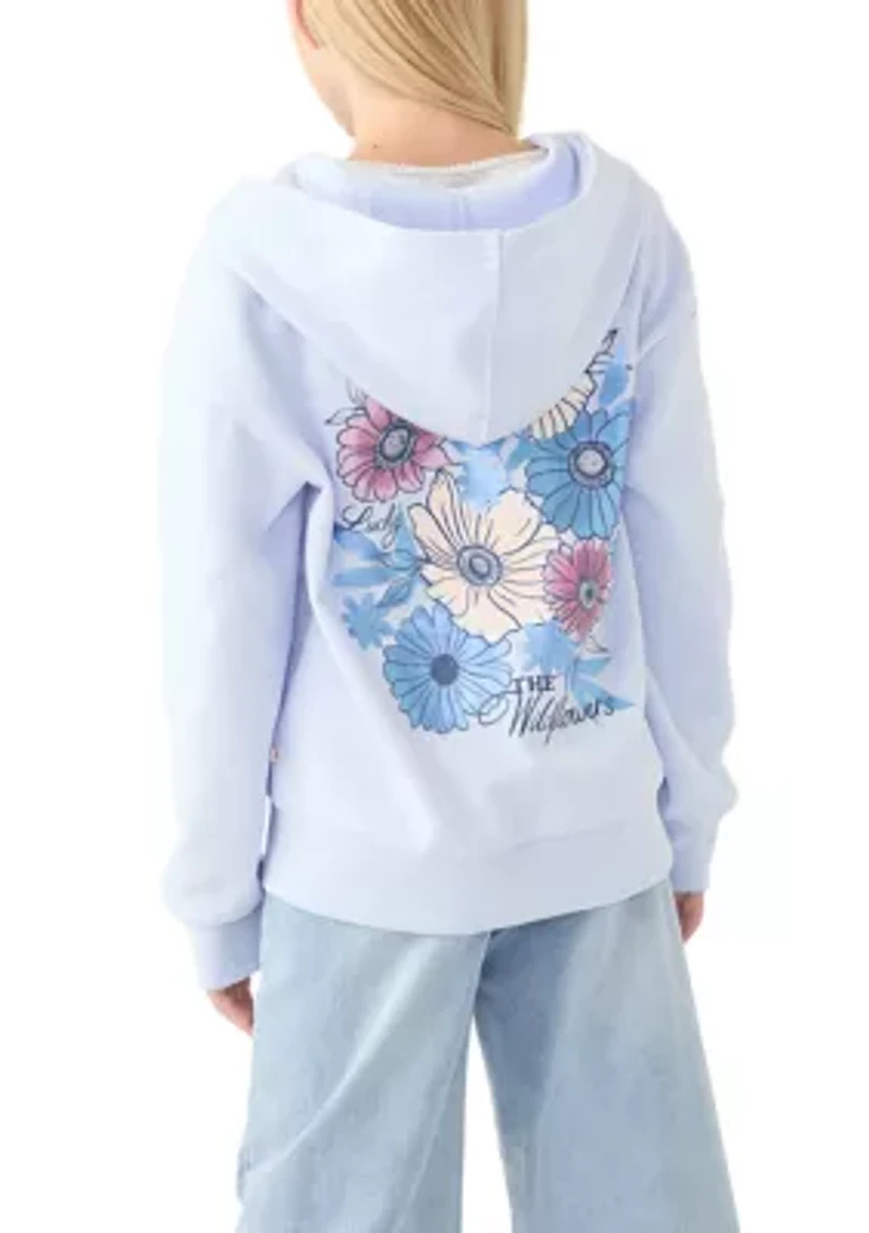 Girls 7-16 Wildflowers Full Zip Sweatshirt