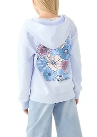 Girls 7-16 Wildflowers Full Zip Sweatshirt