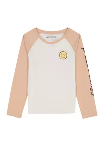 Girlsl 7-16 Long Raglan Sleeve Positive Energy Graphic T-Shirt
