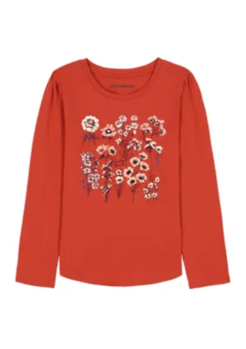Girls 7-16 Long Sleeve Botanical T-Shirt