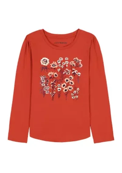 Girls 7-16 Long Sleeve Botanical T-Shirt