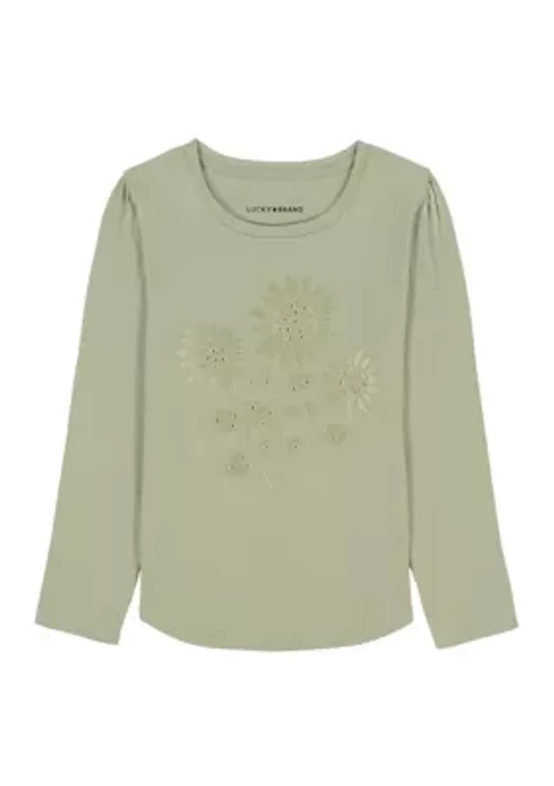 Girls 7-16 Sunflower Graphic Top