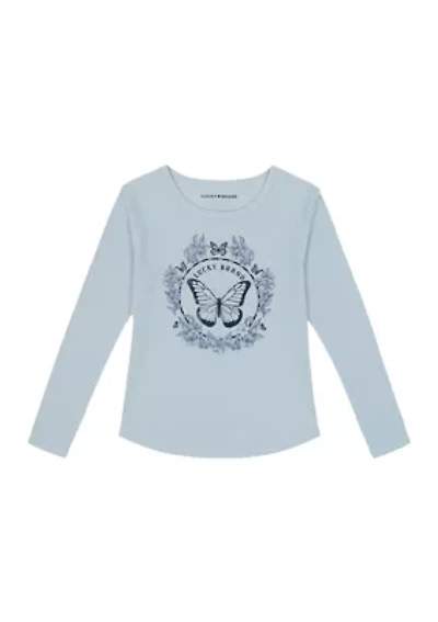 Girls 7-16 Long Sleeve Butterfly Graphic T-Shirt