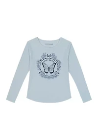 Girls 7-16 Long Sleeve Butterfly Graphic T-Shirt