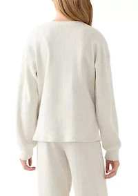 Girls 7-16 Thick Ribbed Crew Neck T-Shirt