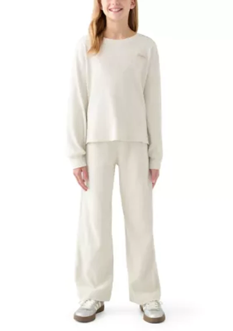 Girls 7-16 Thick Ribbed Crew Neck T-Shirt