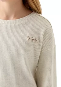 Girls 7-16 Thick Ribbed Crew Neck T-Shirt