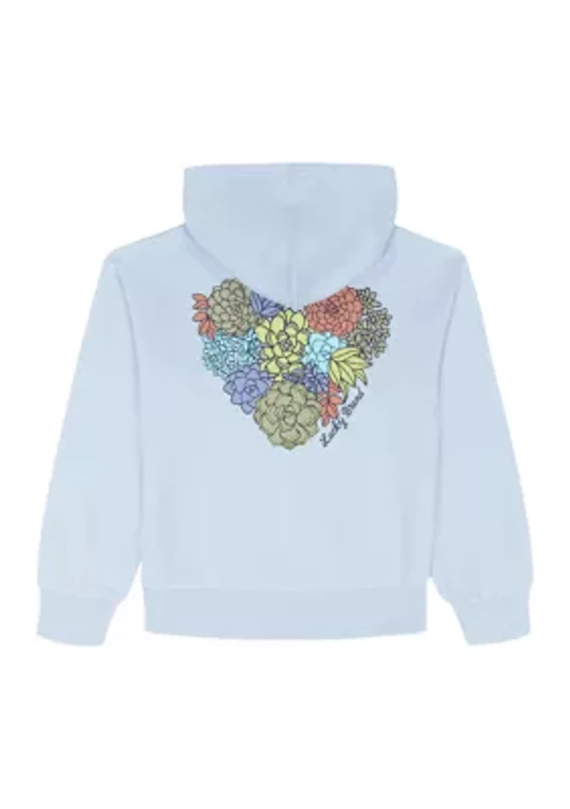 Girls 7-16 Succulent Heart Graphic Full Zip Hoodie