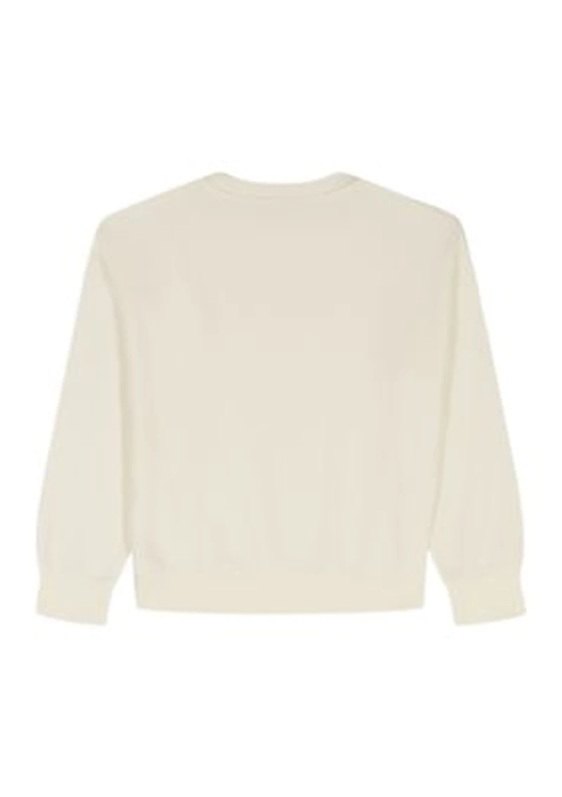 Girls 7-16 Crochet Fleece Sweater