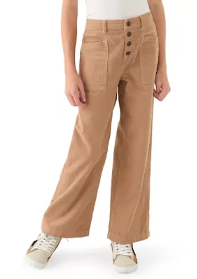 Girls 7-16 High Rise Corduroy Wide Leg Pants