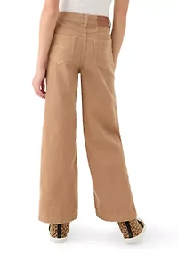 Girls 7-16 High Rise Corduroy Wide Leg Pants
