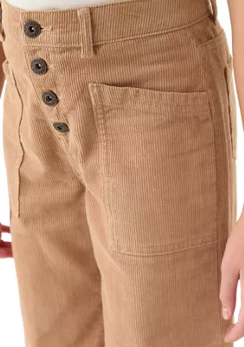 Girls 7-16 High Rise Corduroy Wide Leg Pants