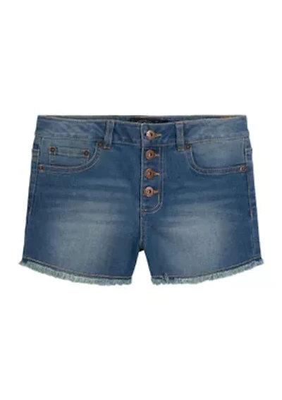 Girls 7-16 4-Button Shorts