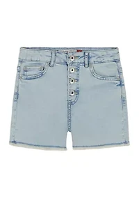 Girls 7-16 Light Rinse Denim Shorts