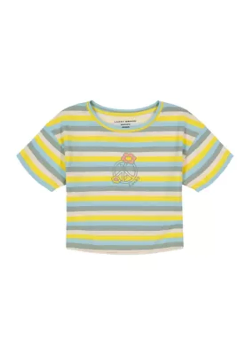 Girls 7-16 Retro Striped Peace Graphic T-Shirt