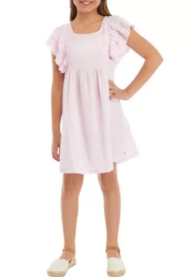 Girls 7-16 Eyelet Gauze Dress