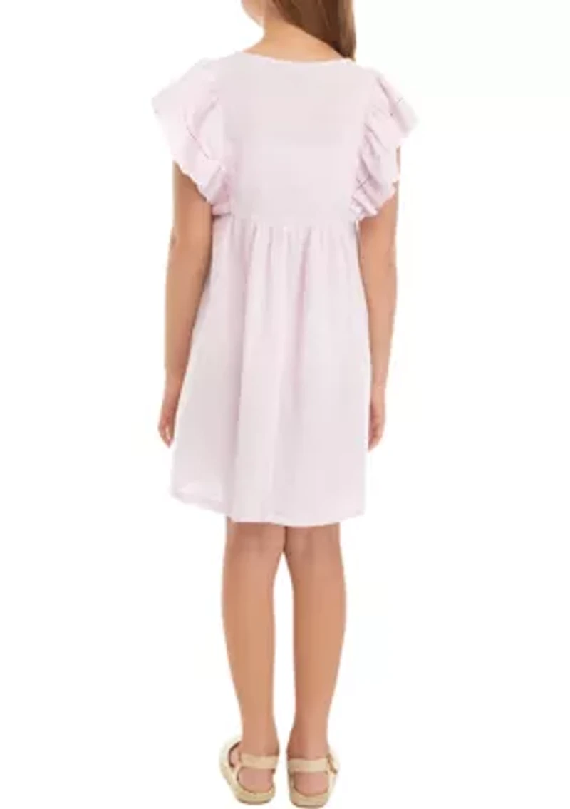 Girls 7-16 Eyelet Gauze Dress