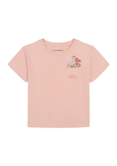 Girls 7-16 Floral Graphic Pocket T-Shirt