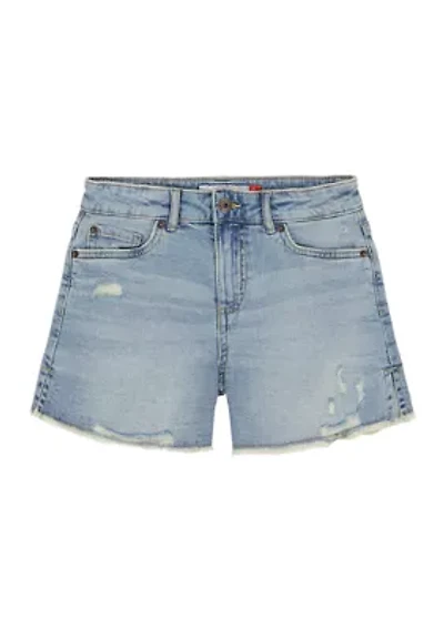 Girls 7-16 Mid Rise Destructed Shorts