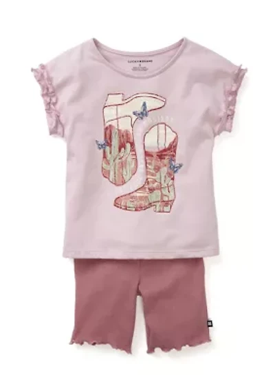 Girls 4-6x Bike Shorts Set
