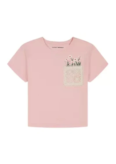 Girls 7-16 Daisy Pocket T-Shirt