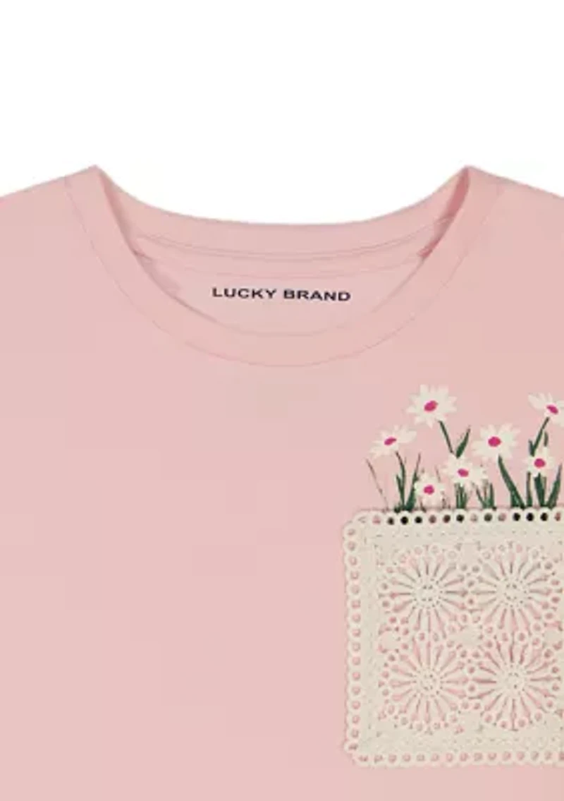 Girls 7-16 Daisy Pocket T-Shirt