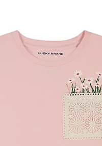 Girls 7-16 Daisy Pocket T-Shirt