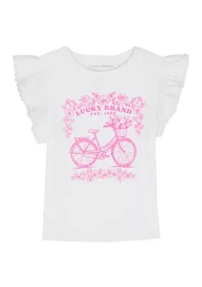 Girls 7-16 Flutter Sleeve Vintage Graphic T-Shirt