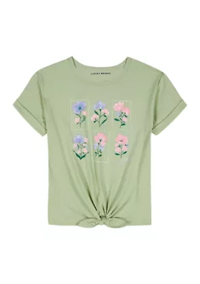 Girls 7-16 Floral Stamp T-Shirt