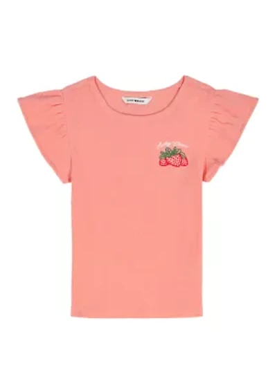Girls 7-16 Fruit Graphic Ribbed Fitted T-Shirt