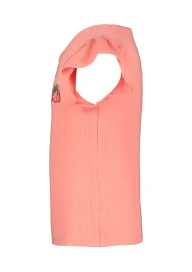 Girls 7-16 Fruit Graphic Ribbed Fitted T-Shirt