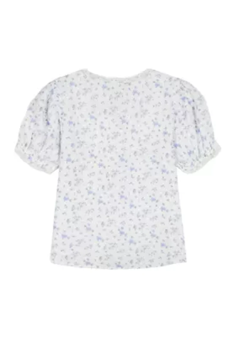 Girls 7-16 Floral Woven Top