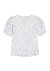 Girls 7-16 Floral Woven Top