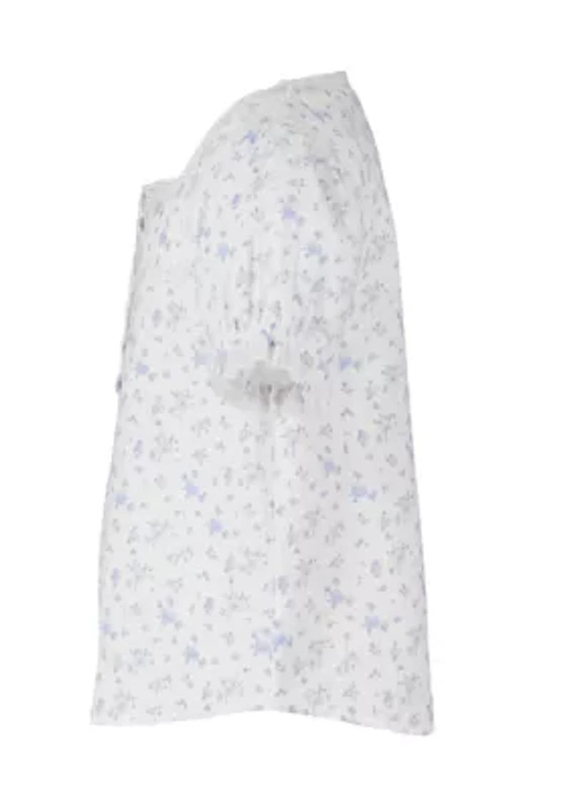 Girls 7-16 Floral Woven Top