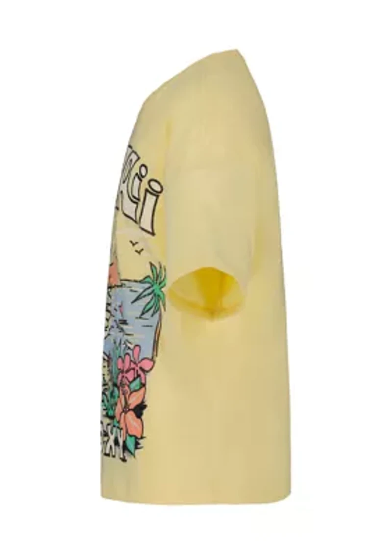 Girls 7-16 Hawaii Oversized Boyfriend Crew Neck Graphic T-Shirt