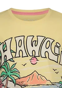 Girls 7-16 Hawaii Oversized Boyfriend Crew Neck Graphic T-Shirt